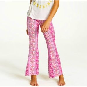 Girls Bohemian Floral Bell Bottom Pants